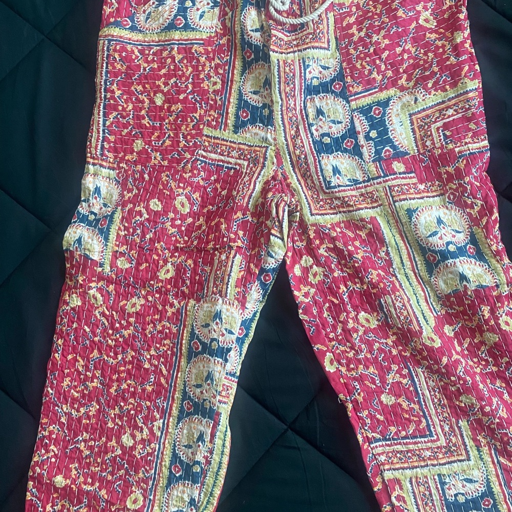 Bohemian Red Patterned Pants - image 4